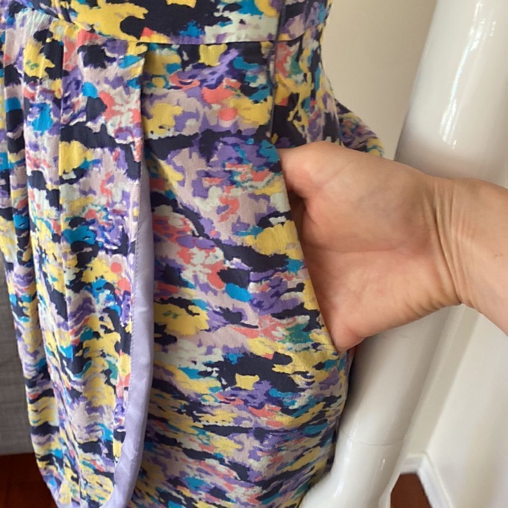 Charlotte Ronson Mini Sweetheart Strapless Dress in Abstract Watercolor Size 4 - Picture 5 of 14